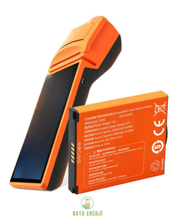 Sunmi P2 Uyumlu POS Cihazı Bataryası– T6900 7.6V 2480mAh Uzun Ömürlü Batarya - Görsel 2