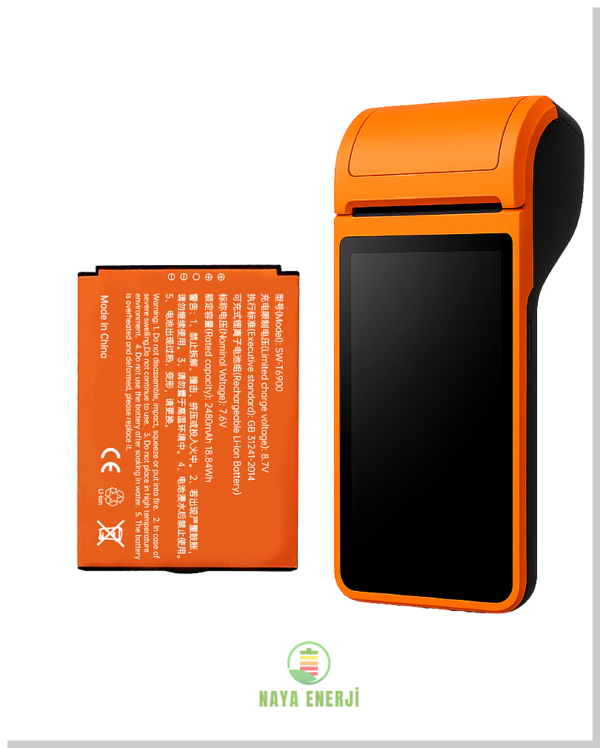 Sunmi P2 Uyumlu POS Cihazı Bataryası– T6900 7.6V 2480mAh Uzun Ömürlü Batarya - Görsel 4